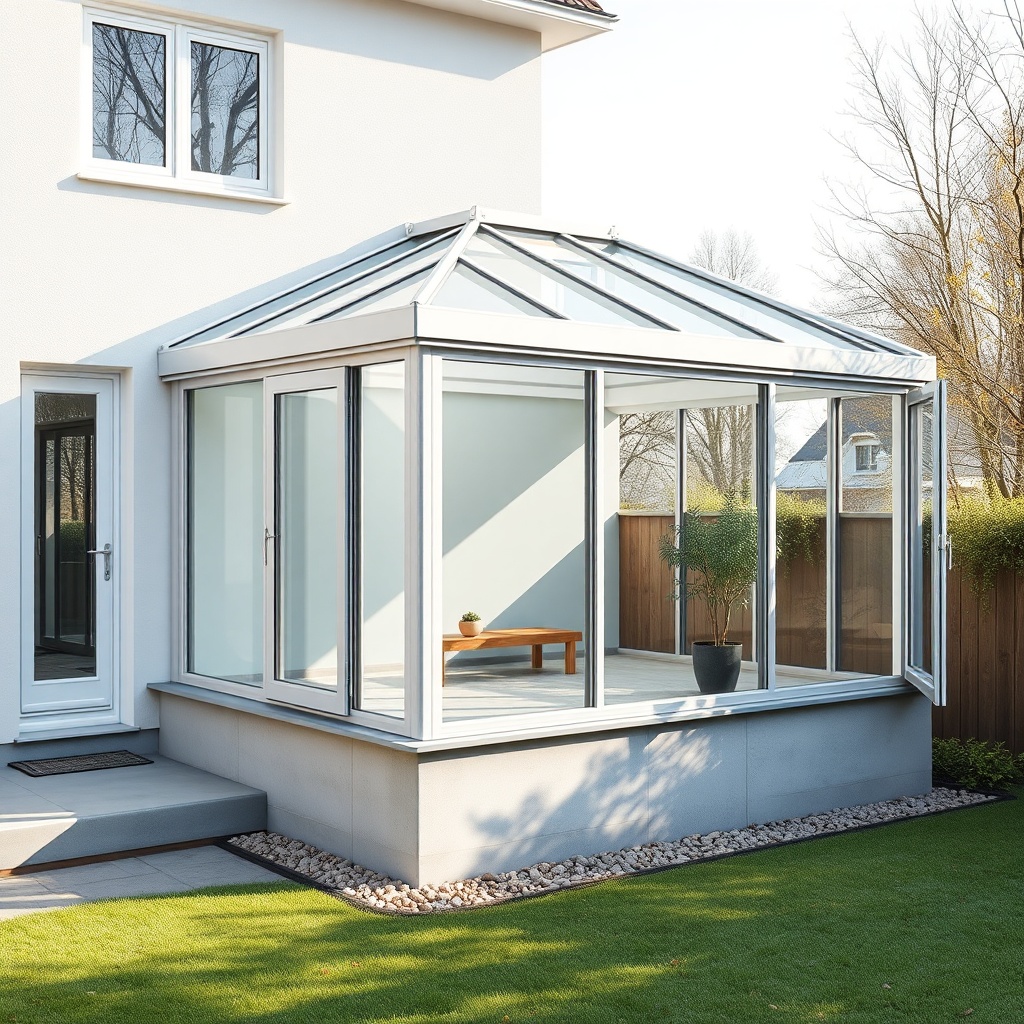A modern winter garden attached to a single-family house