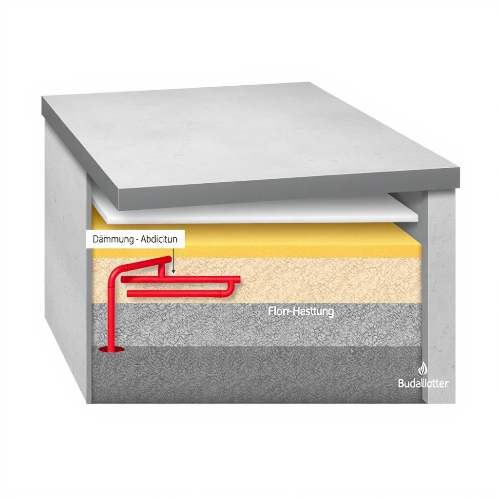 A cross-section diagram of a winter garden foundation with insulation layers