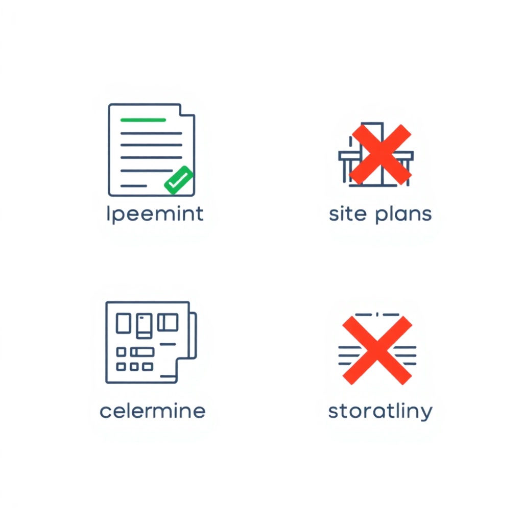 A simple illustration showing a checklist with icons for building permit
