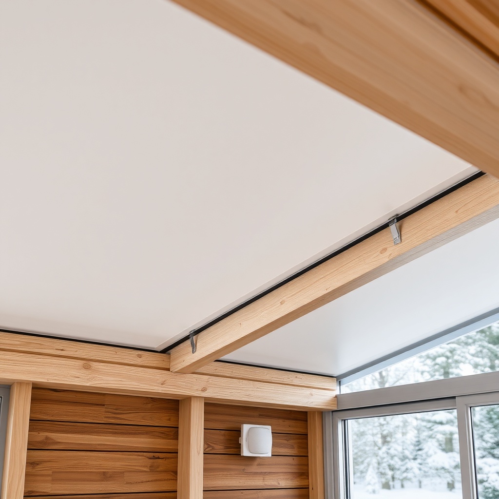 Nahaufnahme der Dachisolierung des Wintergarten Eco 800 mit glatten Aluminiumprofilen