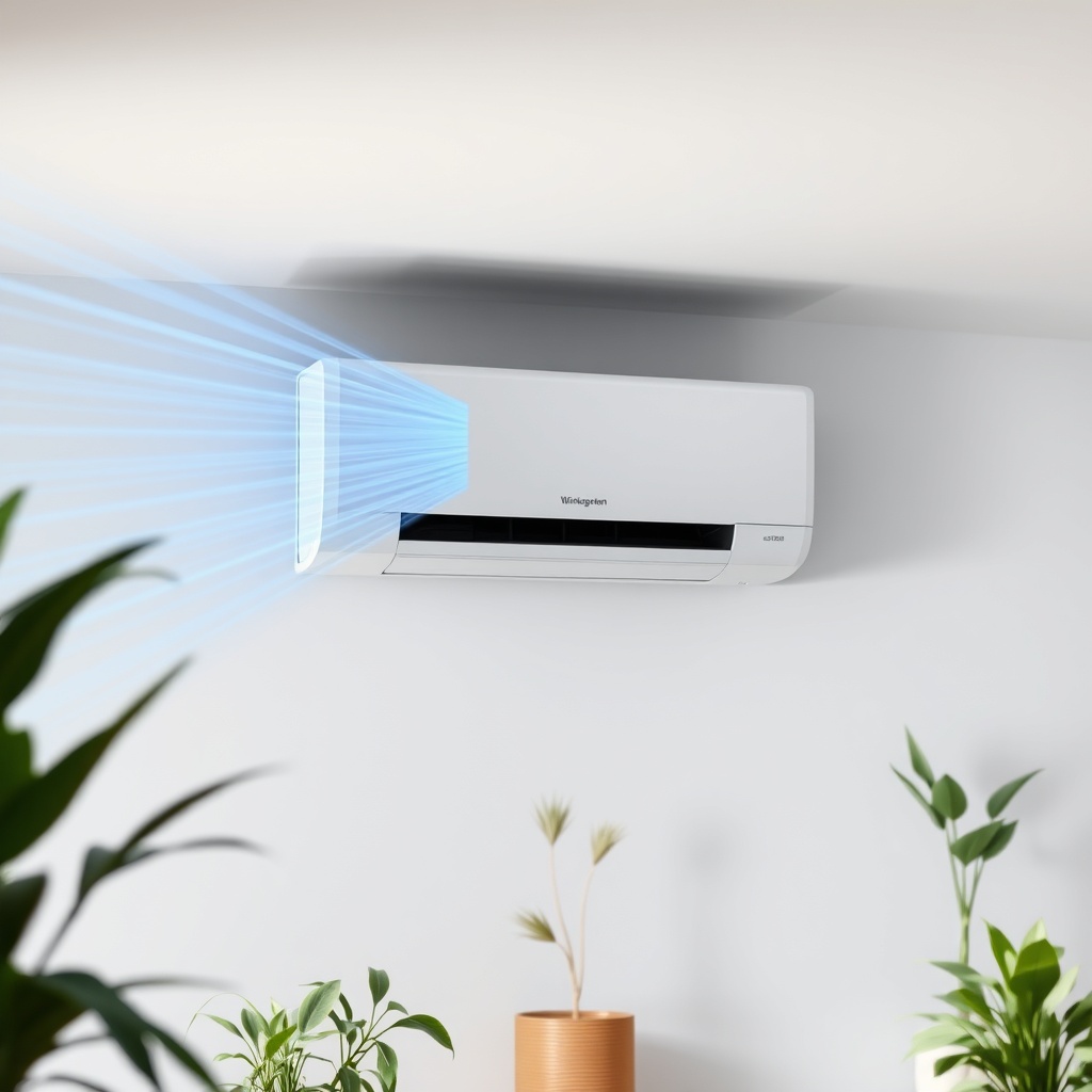 Interior shot of a Wintergarten Eco 800 with a modern split air conditioning unit mounted
