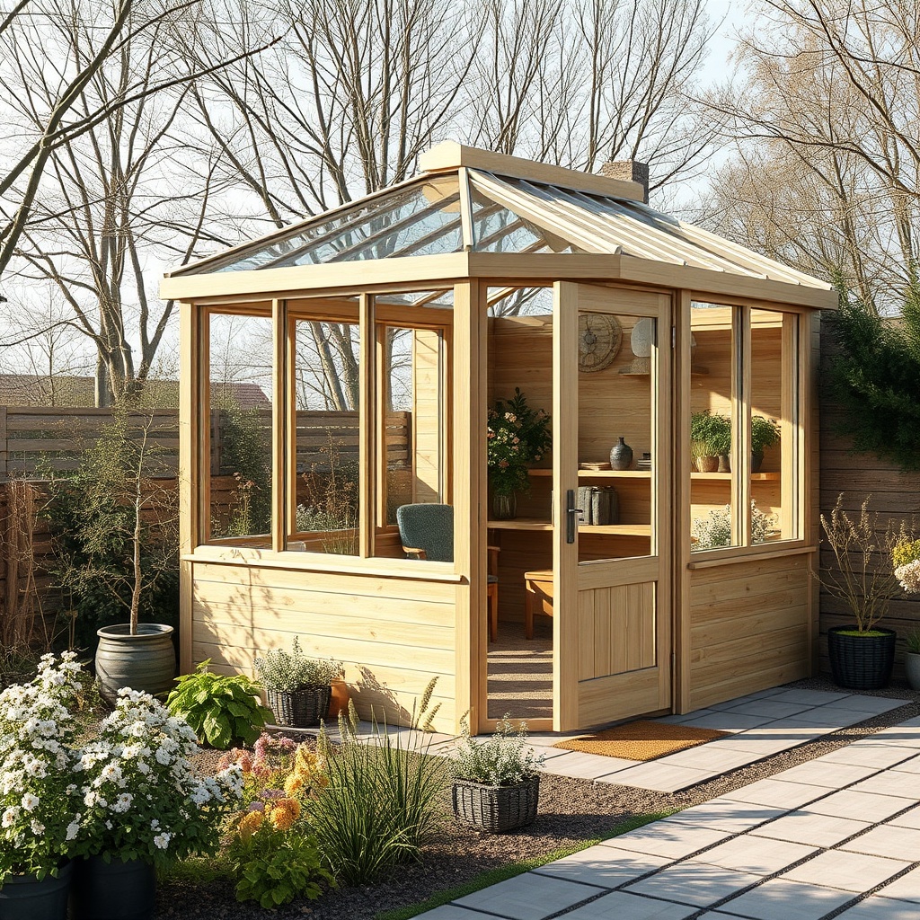 Wintergarten Eco 800 in einem naturnahen Garten