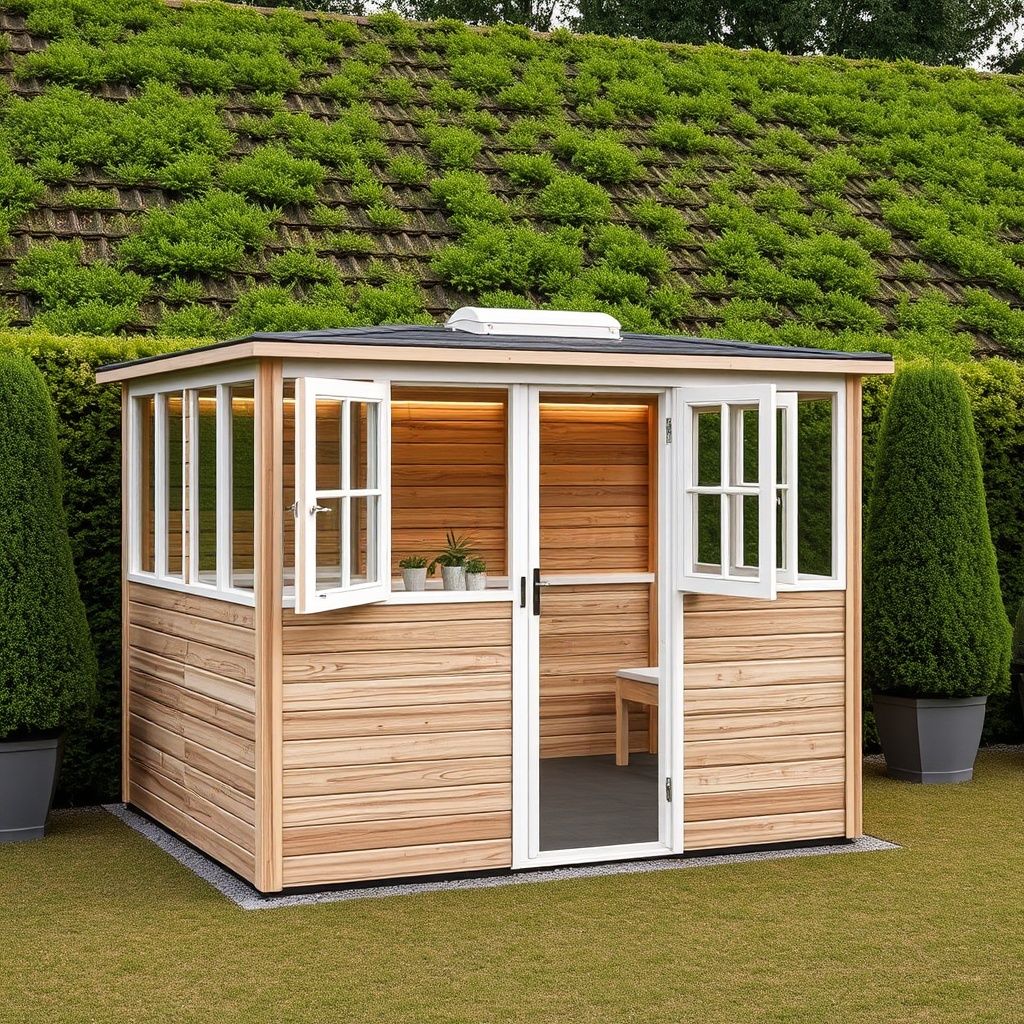 Nahaufnahme des Wintergarten Eco 800 mit geöffneten Fenstern