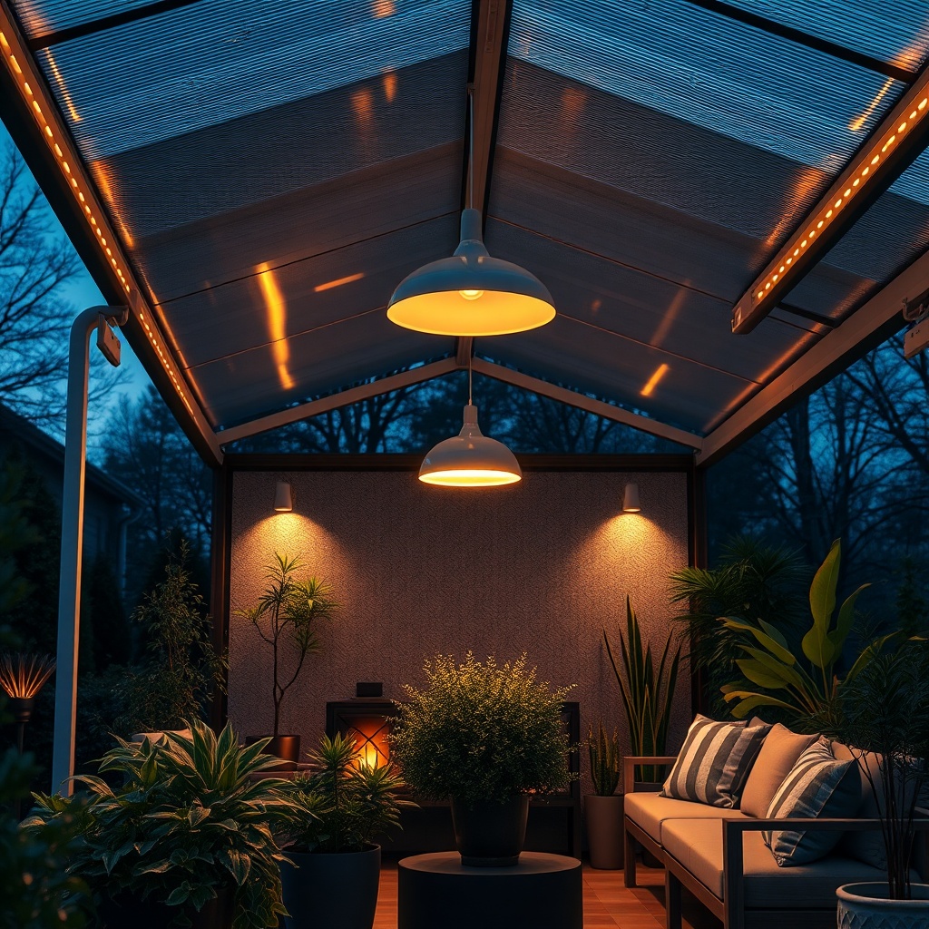 <A photorealistic photo of a Wintergarten Pro Line 3000 in evening light