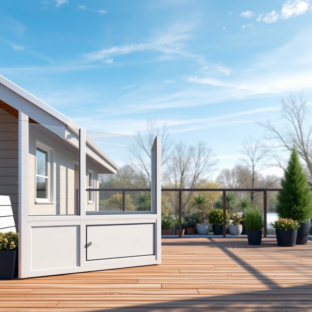 A clean photorealistic photo of a Wintergarten Classic 1500 from the side
