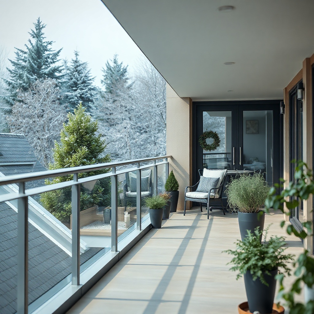 Ein moderner Wintergarten Pro Line 3000 auf einem Balkon im ersten Stock