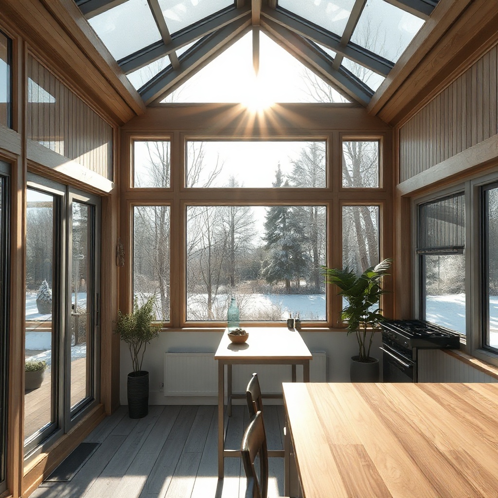 Innenansicht des Wintergarten Pro Line 3000 mit bodentiefen Fenstern